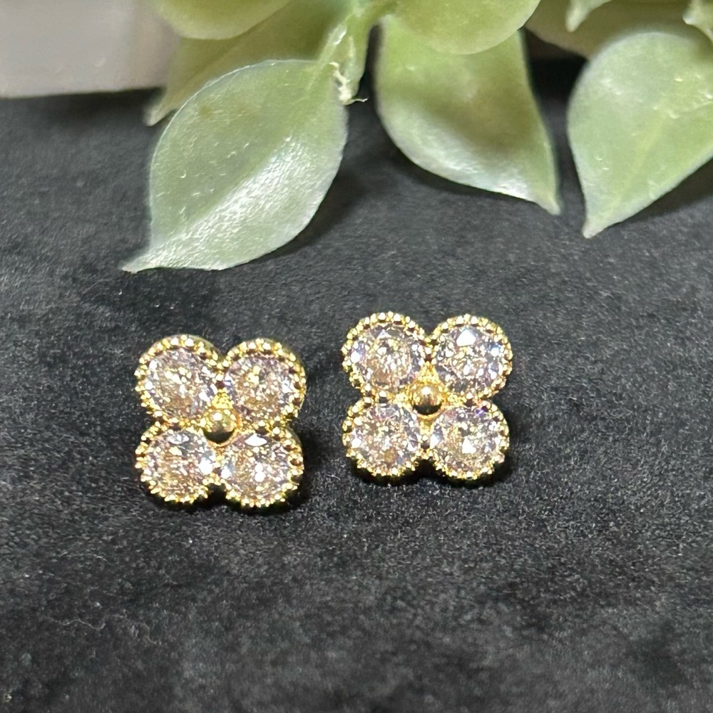 Gold and Silver Stud Earrings